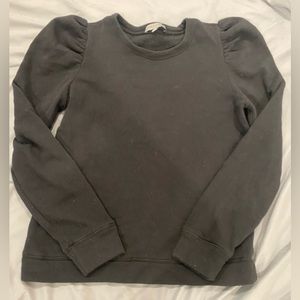 Black Puff Shoulder Sweatshirt